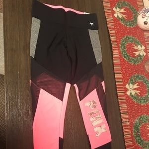 Pink Victoria Secret Leggings Bling nets nwt
